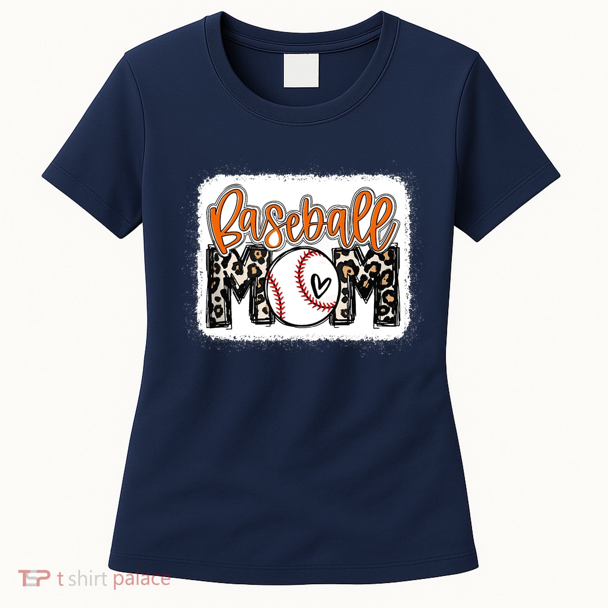 Baseball Mom Orange Leopard Baseball Mama Tank Top Women's T-Shirt