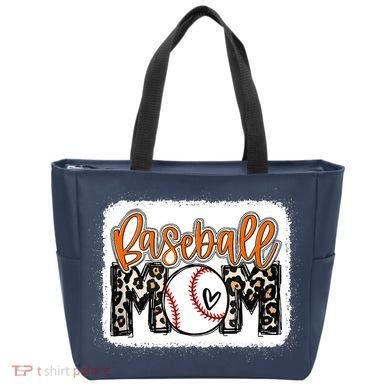 Baseball Mom Orange Leopard Baseball Mama Tank Top Tote Bag