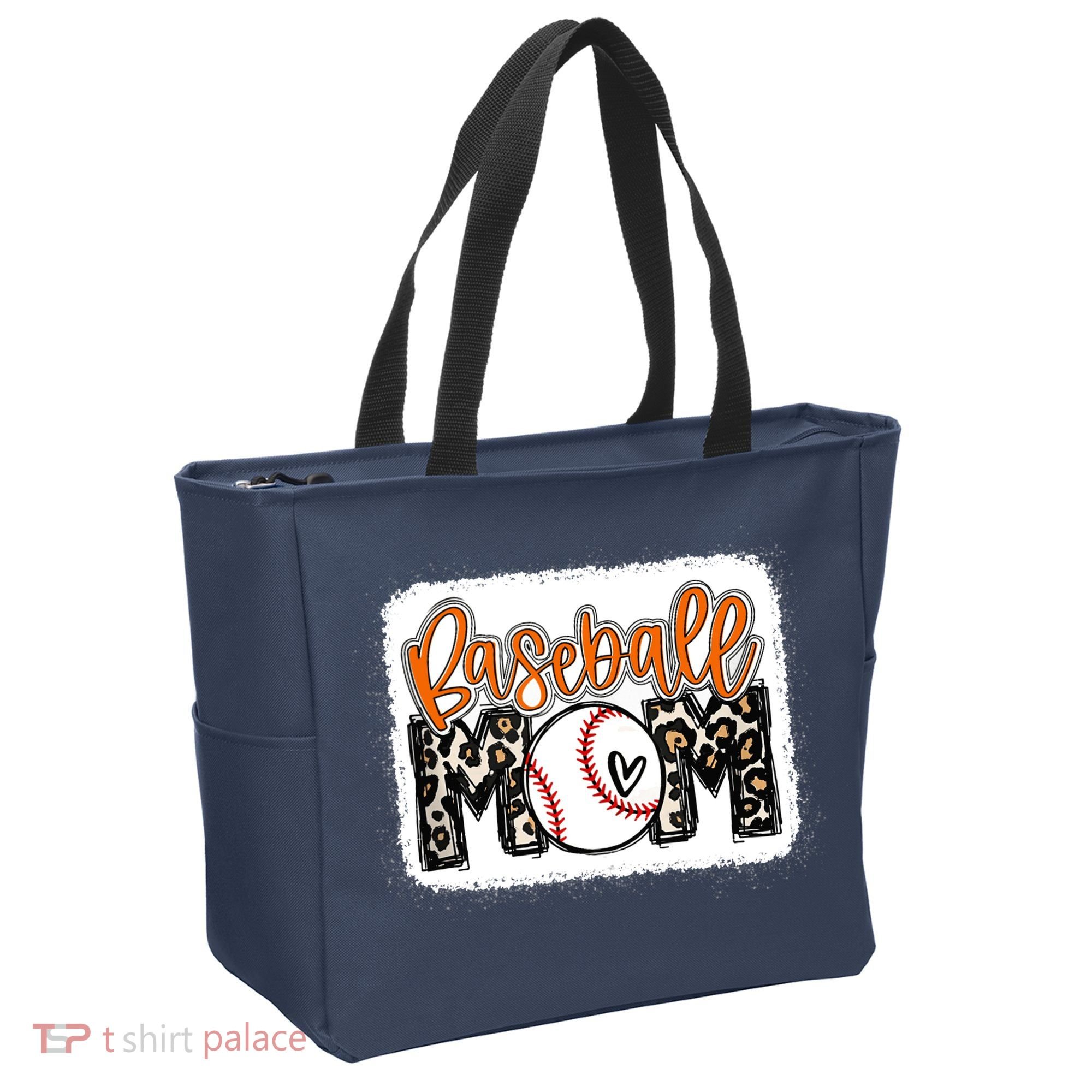Baseball Mom Orange Leopard Baseball Mama Tank Top Tote Bag