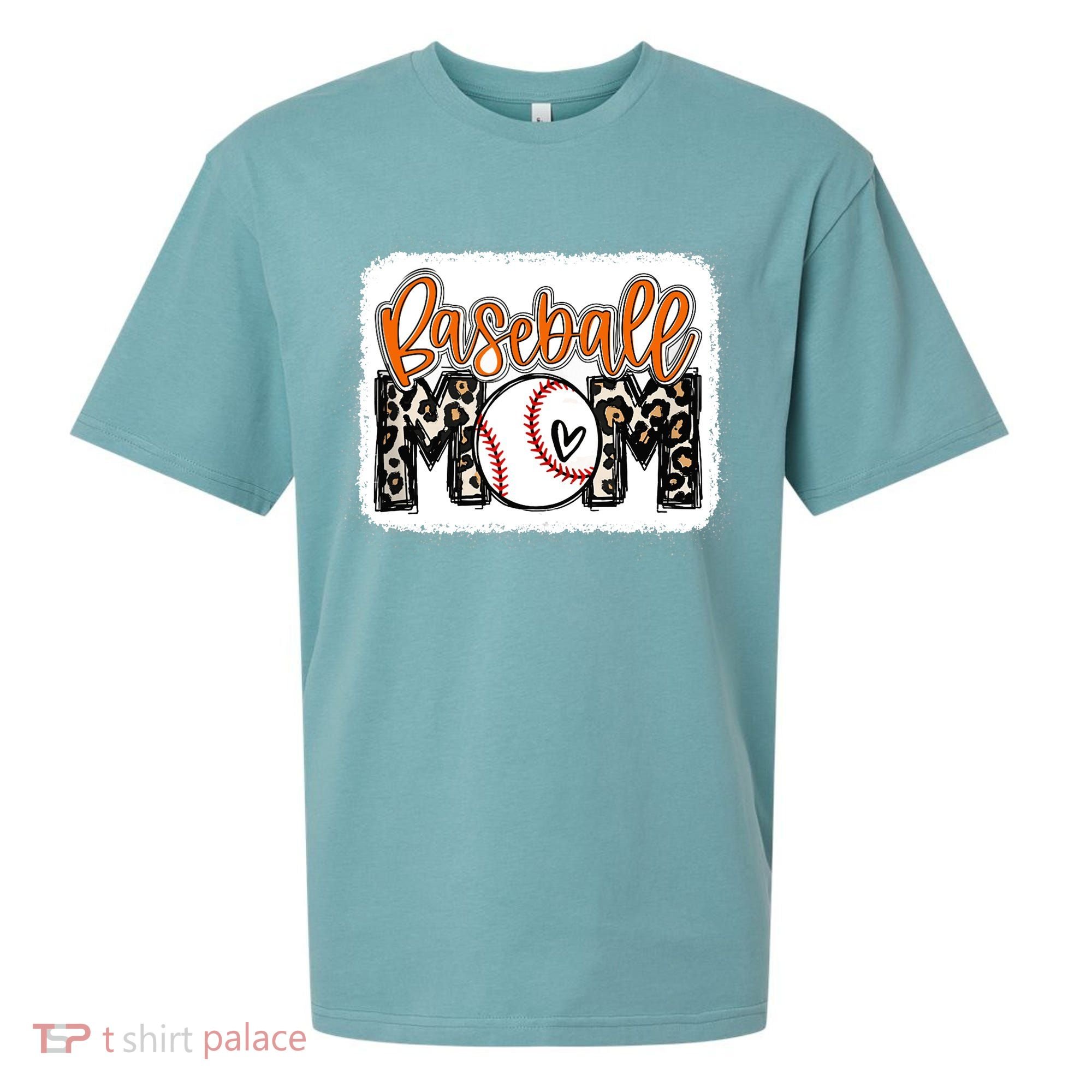 Baseball Mom Orange Leopard Baseball Mama Tank Top Sueded Cloud Jersey T-Shirt