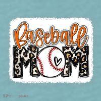 Baseball Mom Orange Leopard Baseball Mama Tank Top Sueded Cloud Jersey T-Shirt thumb 2