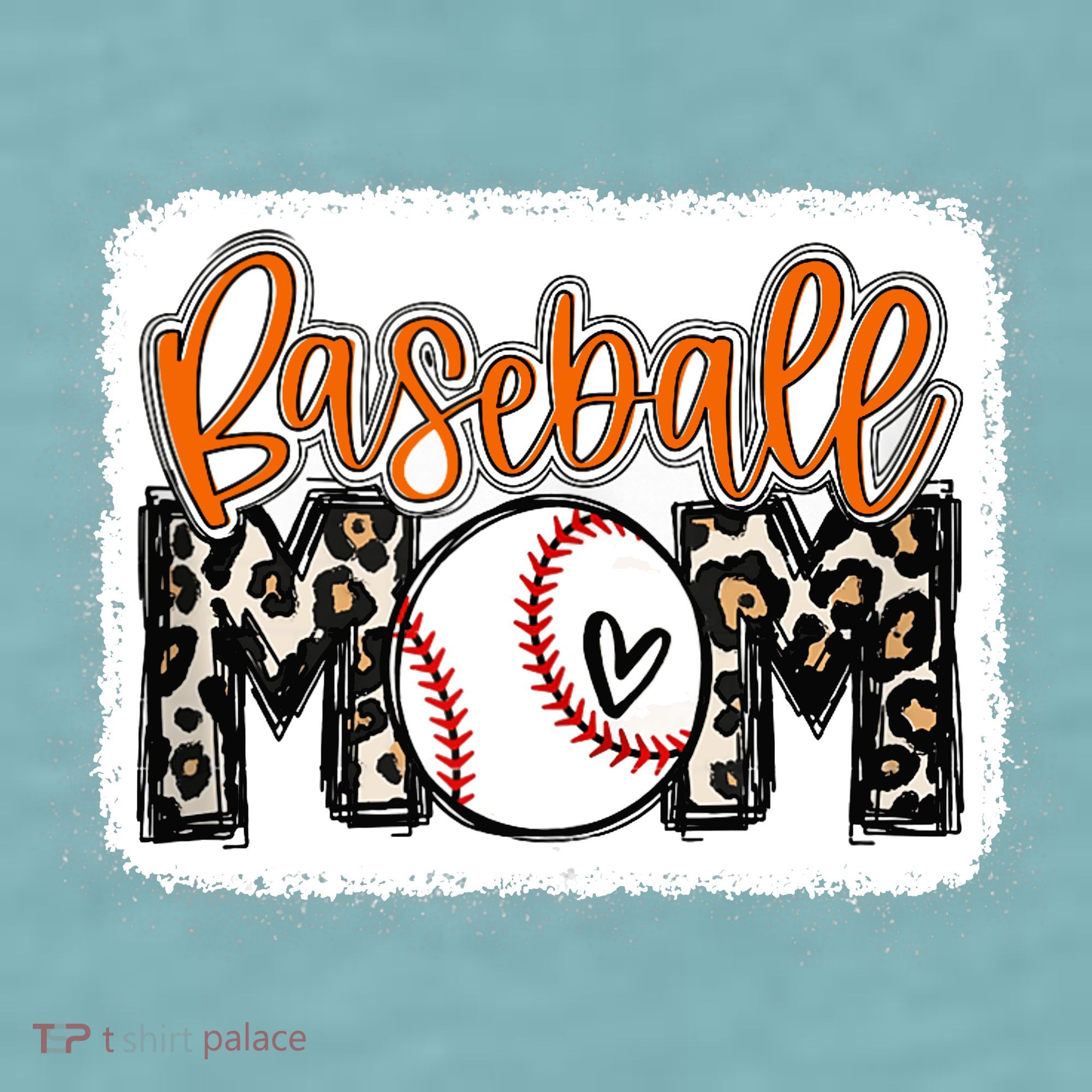 Baseball Mom Orange Leopard Baseball Mama Tank Top Sueded Cloud Jersey T-Shirt