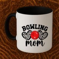 Bowling Mom Of A Bowler Mother Hearts Bowling Mama Gift Coffee Mug thumb 2