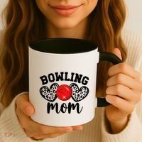 Bowling Mom Of A Bowler Mother Hearts Bowling Mama Gift Coffee Mug thumb 3