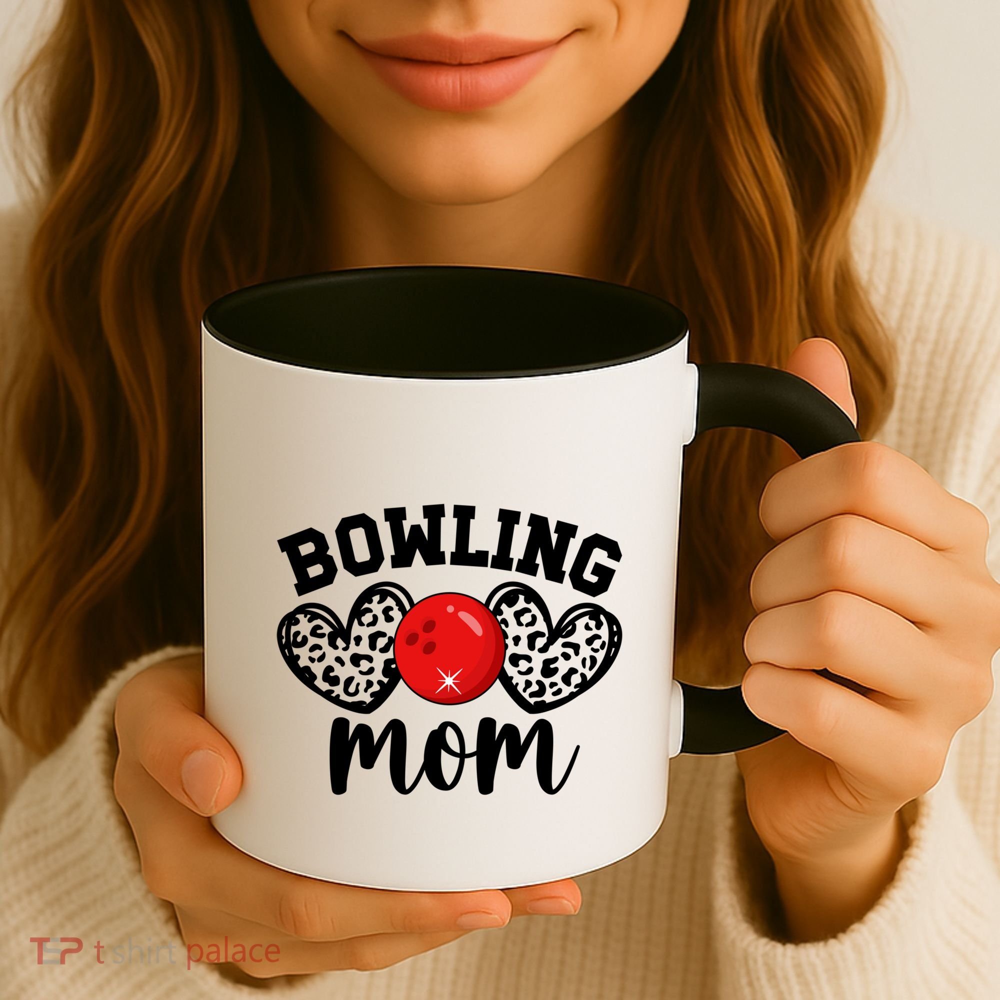 Bowling Mom Of A Bowler Mother Hearts Bowling Mama Gift Coffee Mug