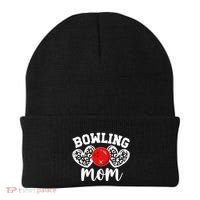 Bowling Mom Of A Bowler Mother Hearts Bowling Mama Gift Beanie thumb 0