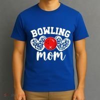 Bowling Mom Of A Bowler Mother Hearts Bowling Mama Gift T-Shirt thumb 3