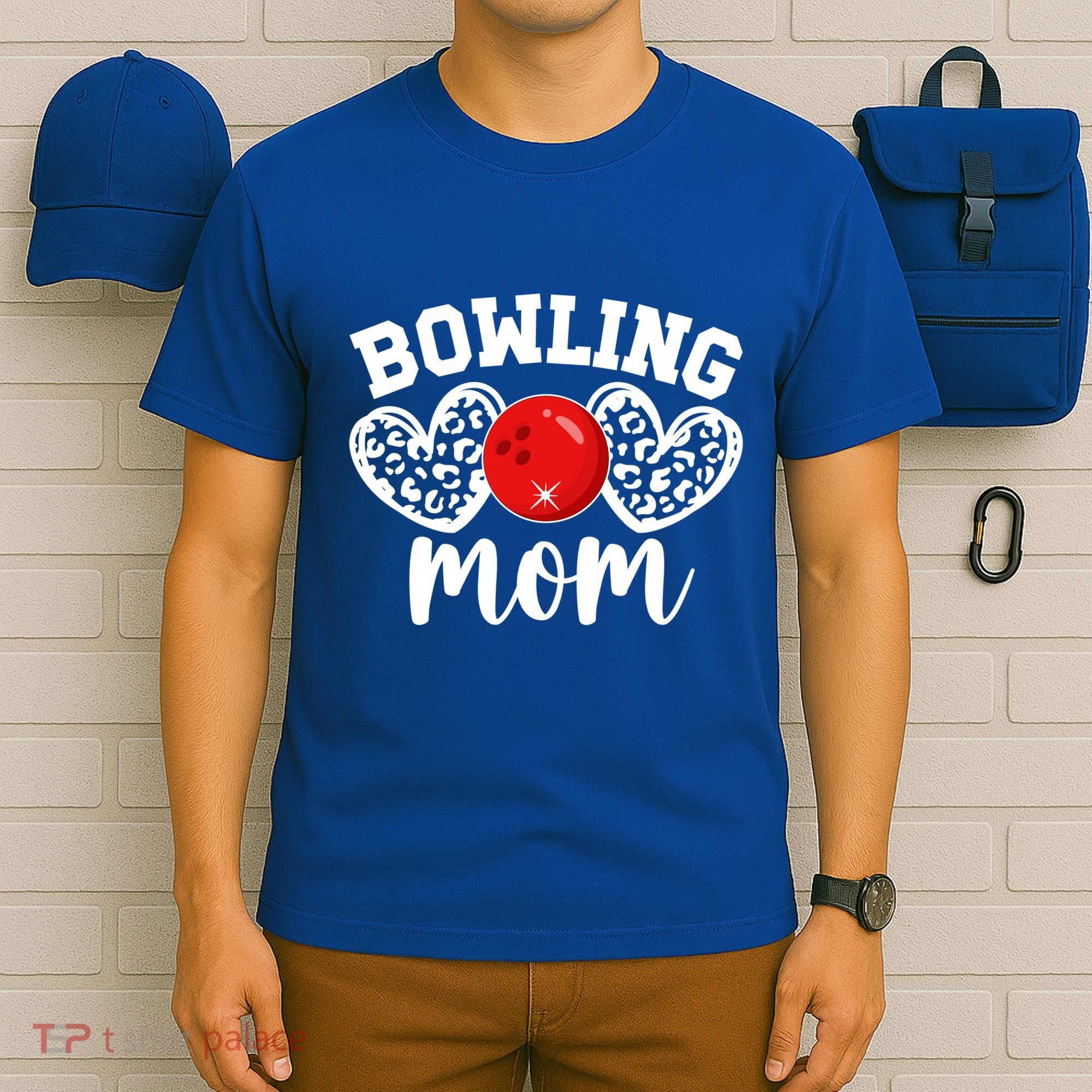 Bowling Mom Of A Bowler Mother Hearts Bowling Mama Gift T-Shirt