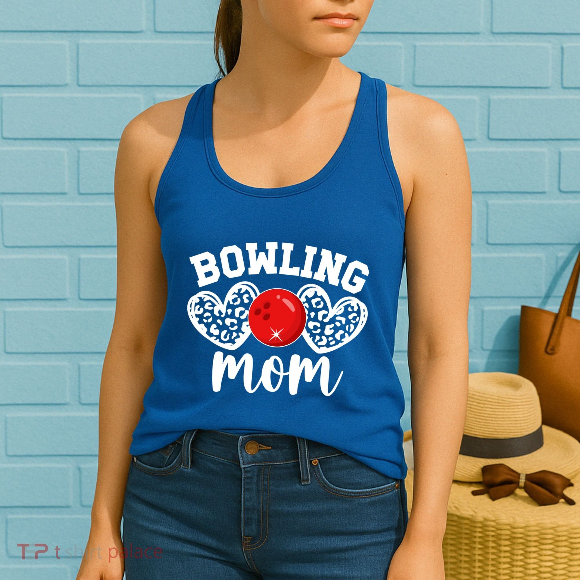 Bowling Mom Of A Bowler Mother Hearts Bowling Mama Gift Women's Tank Top