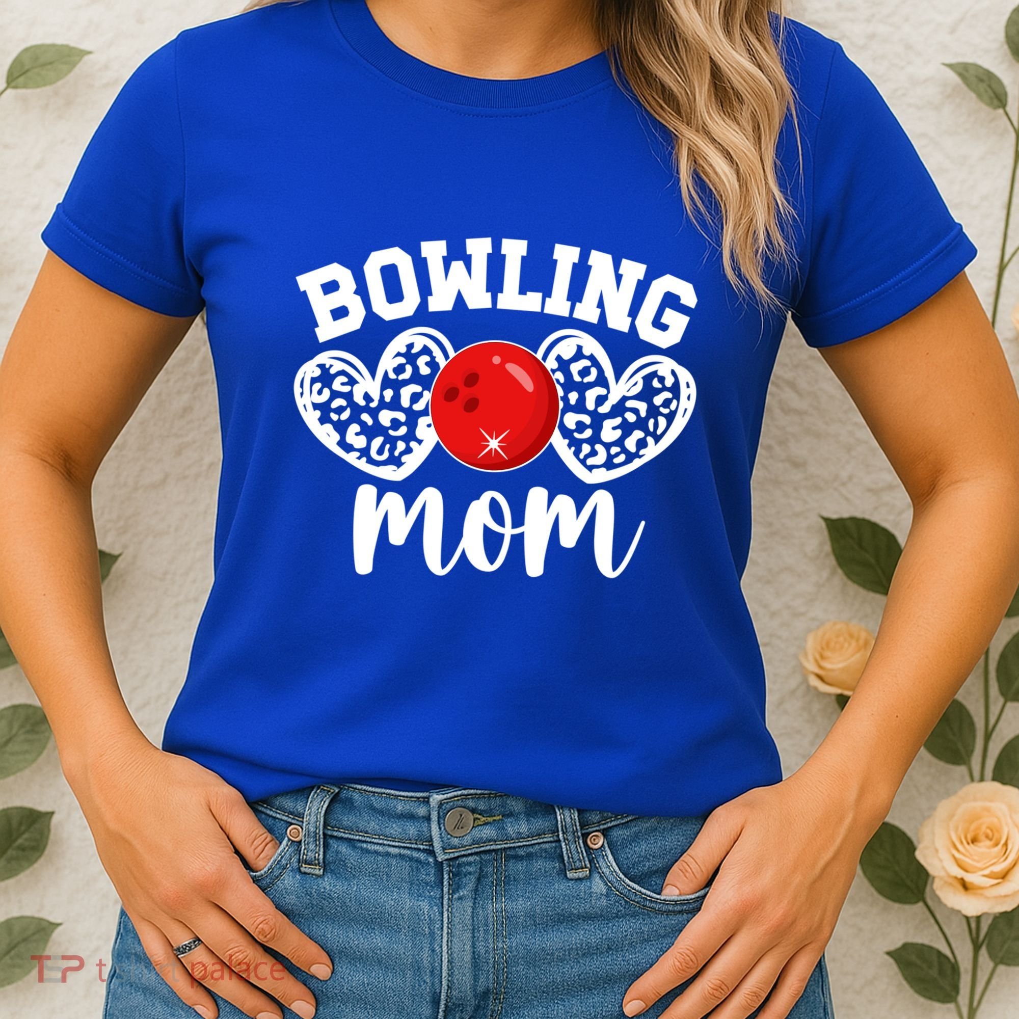 Bowling Mom Of A Bowler Mother Hearts Bowling Mama Gift Women's T-Shirt