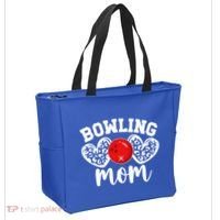 Bowling Mom Of A Bowler Mother Hearts Bowling Mama Gift Tote Bag thumb 2
