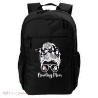 Bowling Mom Of A Bowler Mother Messy Bun Bowling Mama Cool Gift Backpack thumb 0