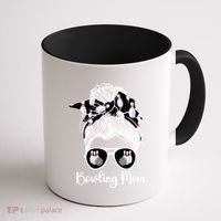Bowling Mom Of A Bowler Mother Messy Bun Bowling Mama Cool Gift Coffee Mug thumb 1