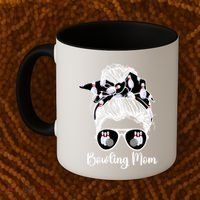 Bowling Mom Of A Bowler Mother Messy Bun Bowling Mama Cool Gift Coffee Mug thumb 2