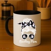 Bowling Mom Of A Bowler Mother Messy Bun Bowling Mama Cool Gift Coffee Mug thumb 4