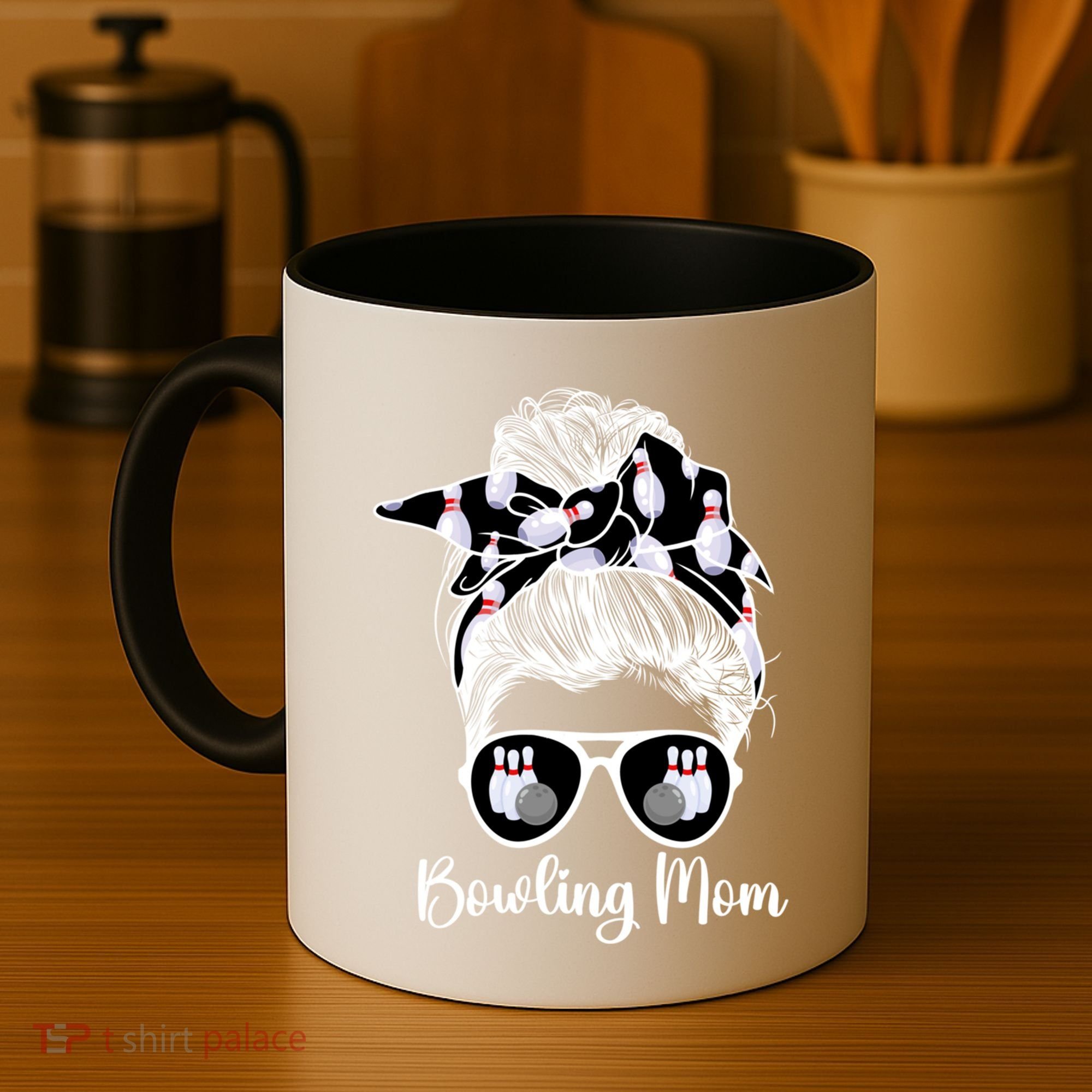 Bowling Mom Of A Bowler Mother Messy Bun Bowling Mama Cool Gift Coffee Mug
