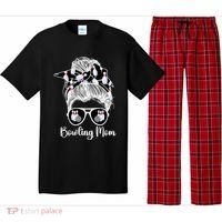 Bowling Mom Of A Bowler Mother Messy Bun Bowling Mama Cool Gift Pajama Set thumb 0