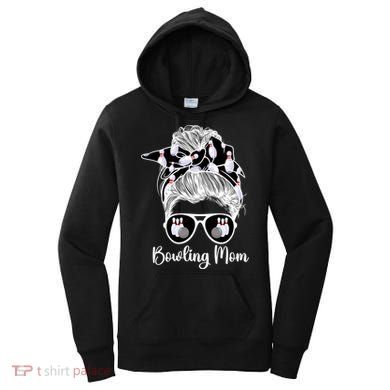 Bowling Mom Of A Bowler Mother Messy Bun Bowling Mama Cool Gift Women's Hoodie