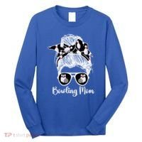 Bowling Mom Of A Bowler Mother Messy Bun Bowling Mama Cool Gift Long Sleeve Shirt thumb 0