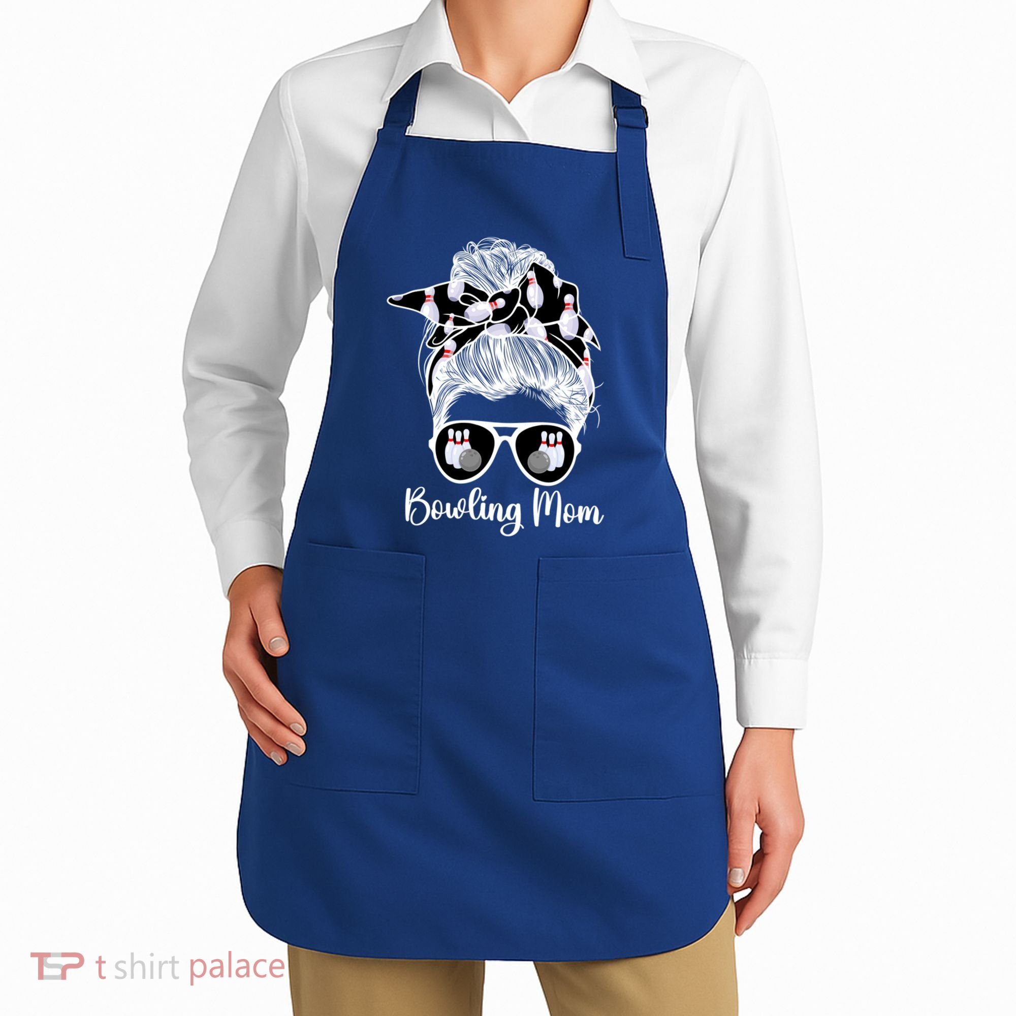 Bowling Mom Of A Bowler Mother Messy Bun Bowling Mama Cool Gift Apron