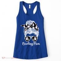 Bowling Mom Of A Bowler Mother Messy Bun Bowling Mama Cool Gift Women's Tank Top thumb 0