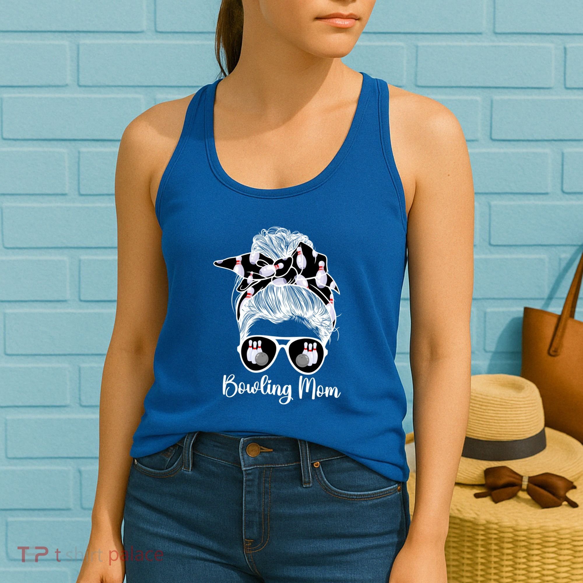 Bowling Mom Of A Bowler Mother Messy Bun Bowling Mama Cool Gift Women's Tank Top