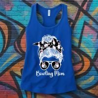 Bowling Mom Of A Bowler Mother Messy Bun Bowling Mama Cool Gift Women's Tank Top thumb 3