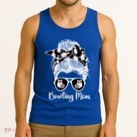 Bowling Mom Of A Bowler Mother Messy Bun Bowling Mama Cool Gift Tank Top thumb 3