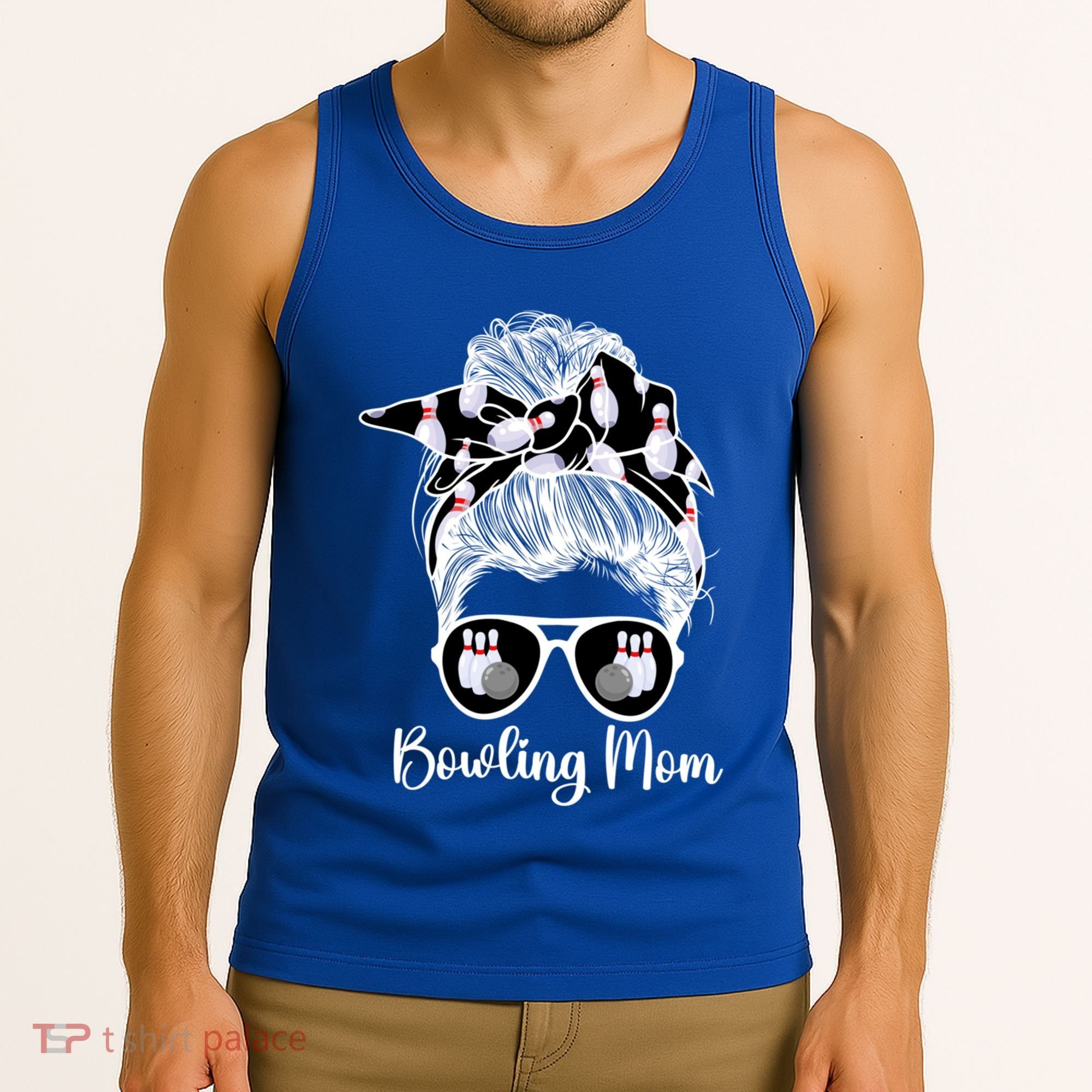 Bowling Mom Of A Bowler Mother Messy Bun Bowling Mama Cool Gift Tank Top