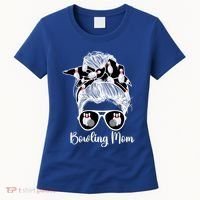 Bowling Mom Of A Bowler Mother Messy Bun Bowling Mama Cool Gift Women's T-Shirt thumb 0