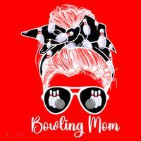 Bowling Mom Of A Bowler Mother Messy Bun Bowling Mama Cool Gift Santa Hat thumb 1