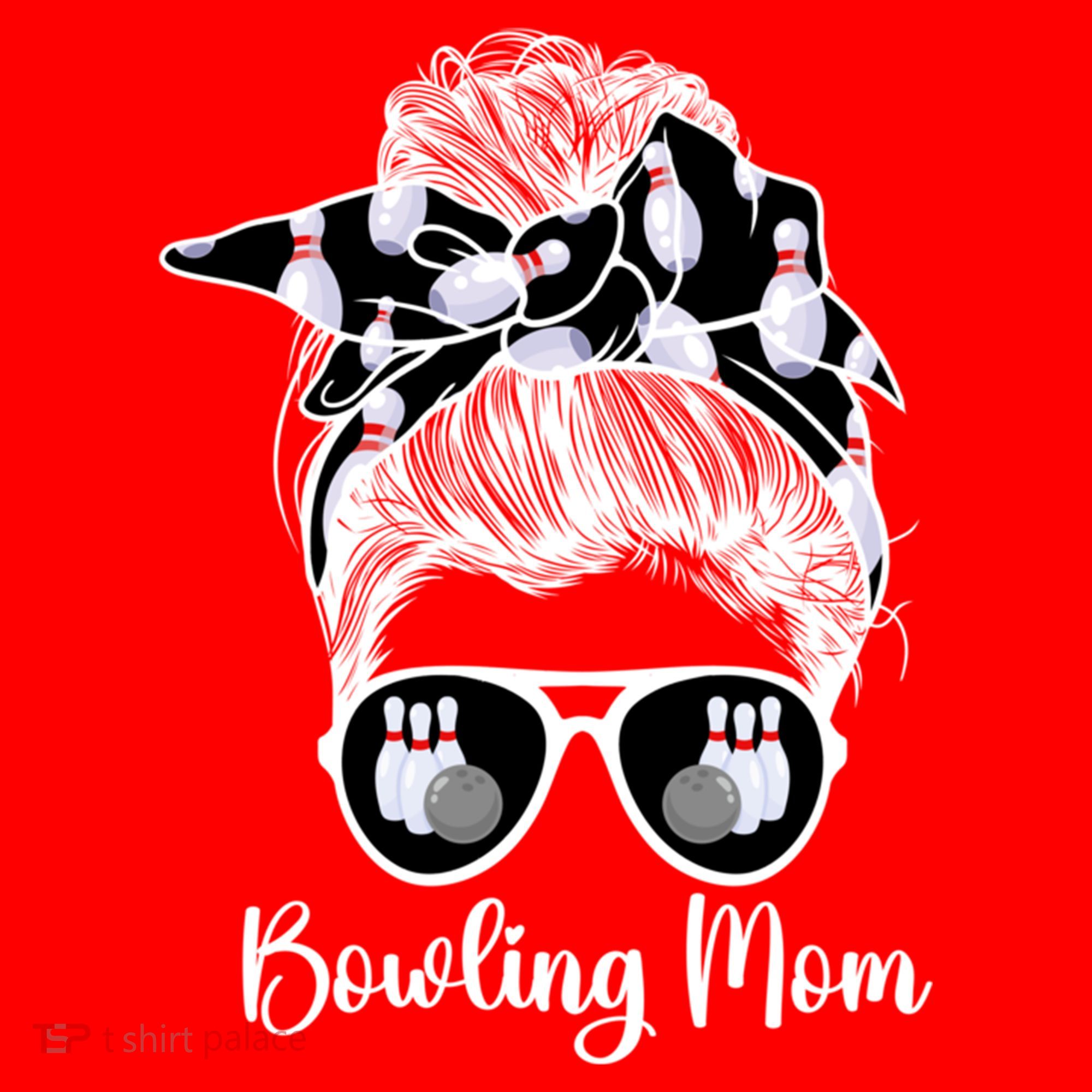 Bowling Mom Of A Bowler Mother Messy Bun Bowling Mama Cool Gift Santa Hat