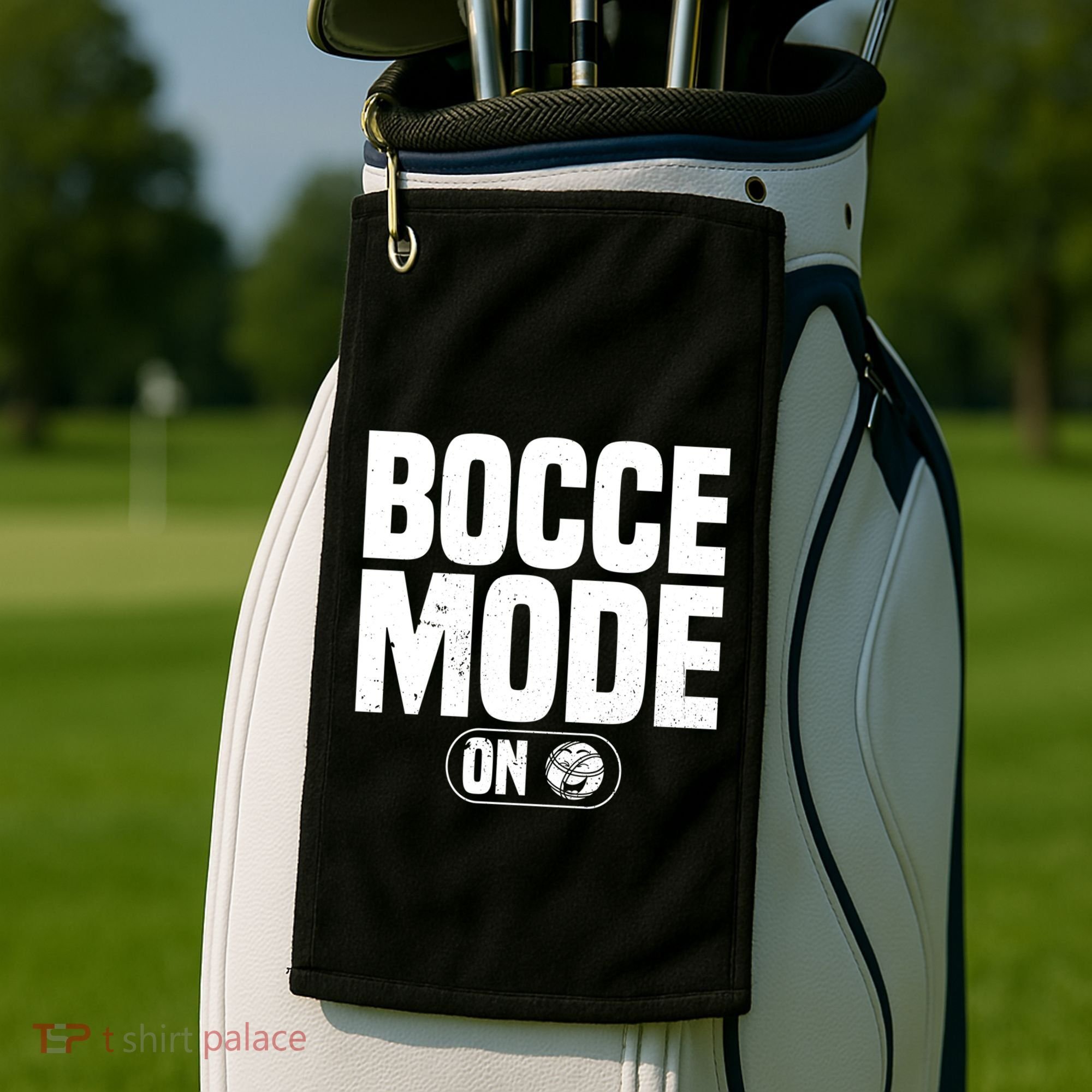 Bocce Mode On Boccia Player Bocce Ball Player Gift Golf Towel