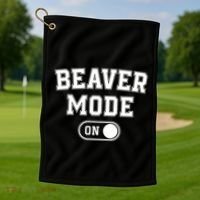 Beaver Mode On Costume Funny Dam Builder Gift Animal Lover Golf Towel thumb 1