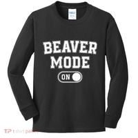 Beaver Mode On Costume Funny Dam Builder Gift Animal Lover Kids Long Sleeve Shirt thumb 0