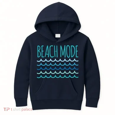 Beach Mode Ocean Wave Kids Hoodie