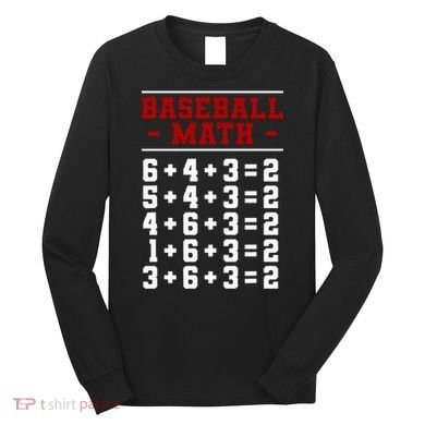 Baseball Math Operation Double Play Mathematician Long Sleeve Shirt