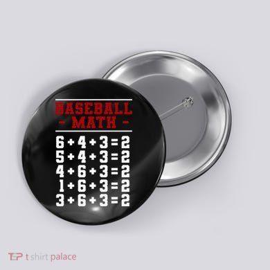 Baseball Math Operation Double Play Mathematician Button