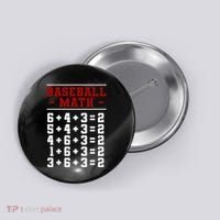 Baseball Math Operation Double Play Mathematician Button thumb 0
