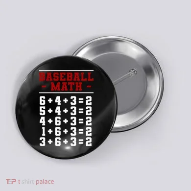 Baseball Math Operation Double Play Mathematician Button