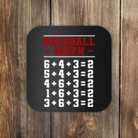 Baseball Math Operation Double Play Mathematician Coaster thumb 0