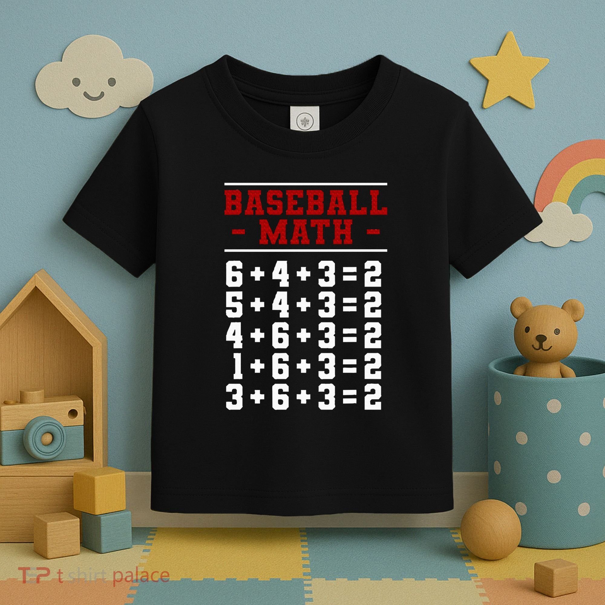 Baseball Math Operation Double Play Mathematician Toddler T-Shirt