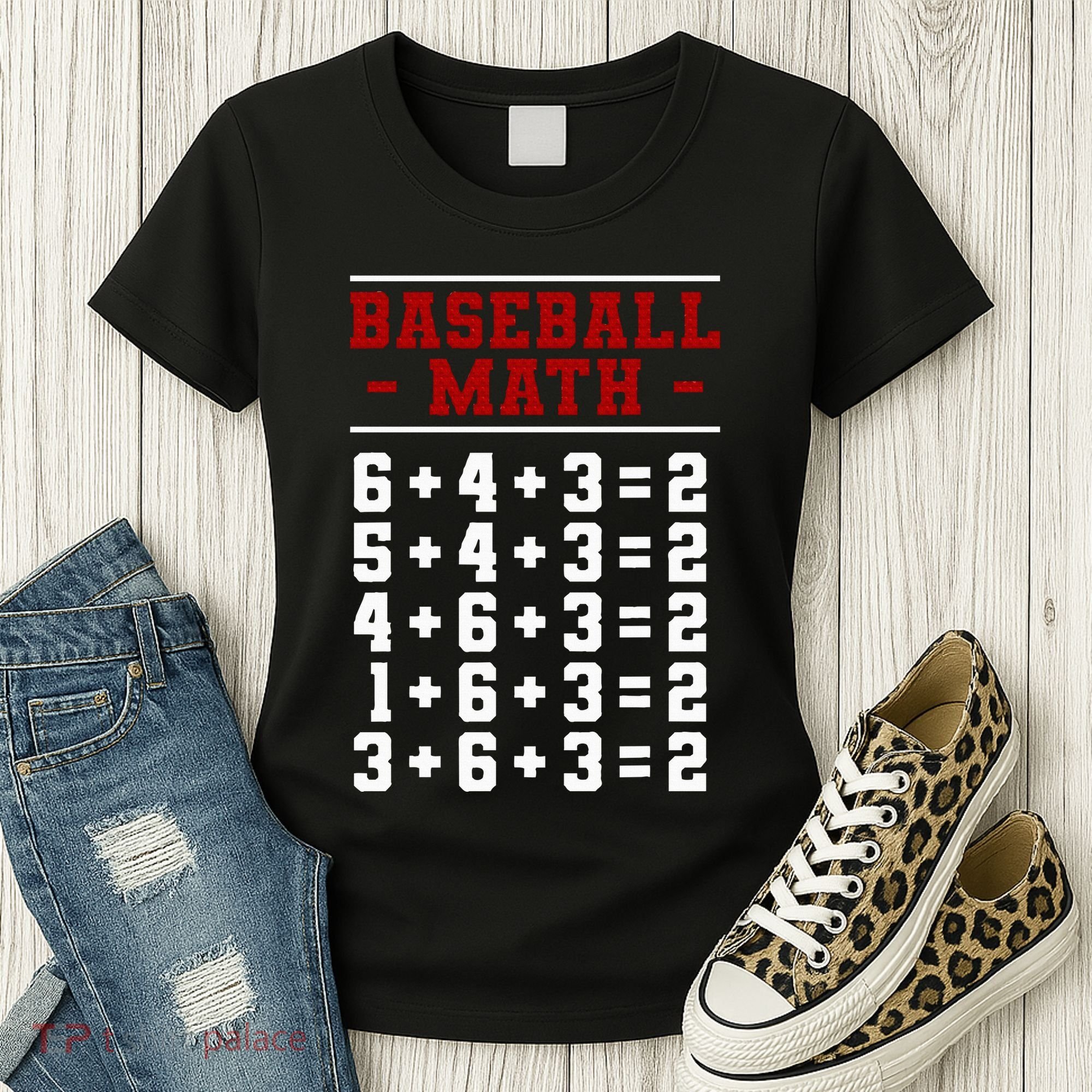 Baseball Math Operation Double Play Mathematician Women's T-Shirt