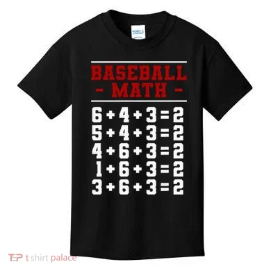 Baseball Math Operation Double Play Mathematician Kids T-Shirt