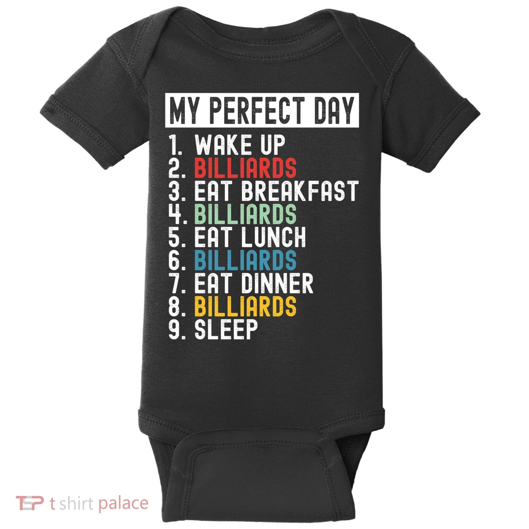 Billiards My Perfect Day Billiards Dad Gift For Father’s Day Baby Bodysuit