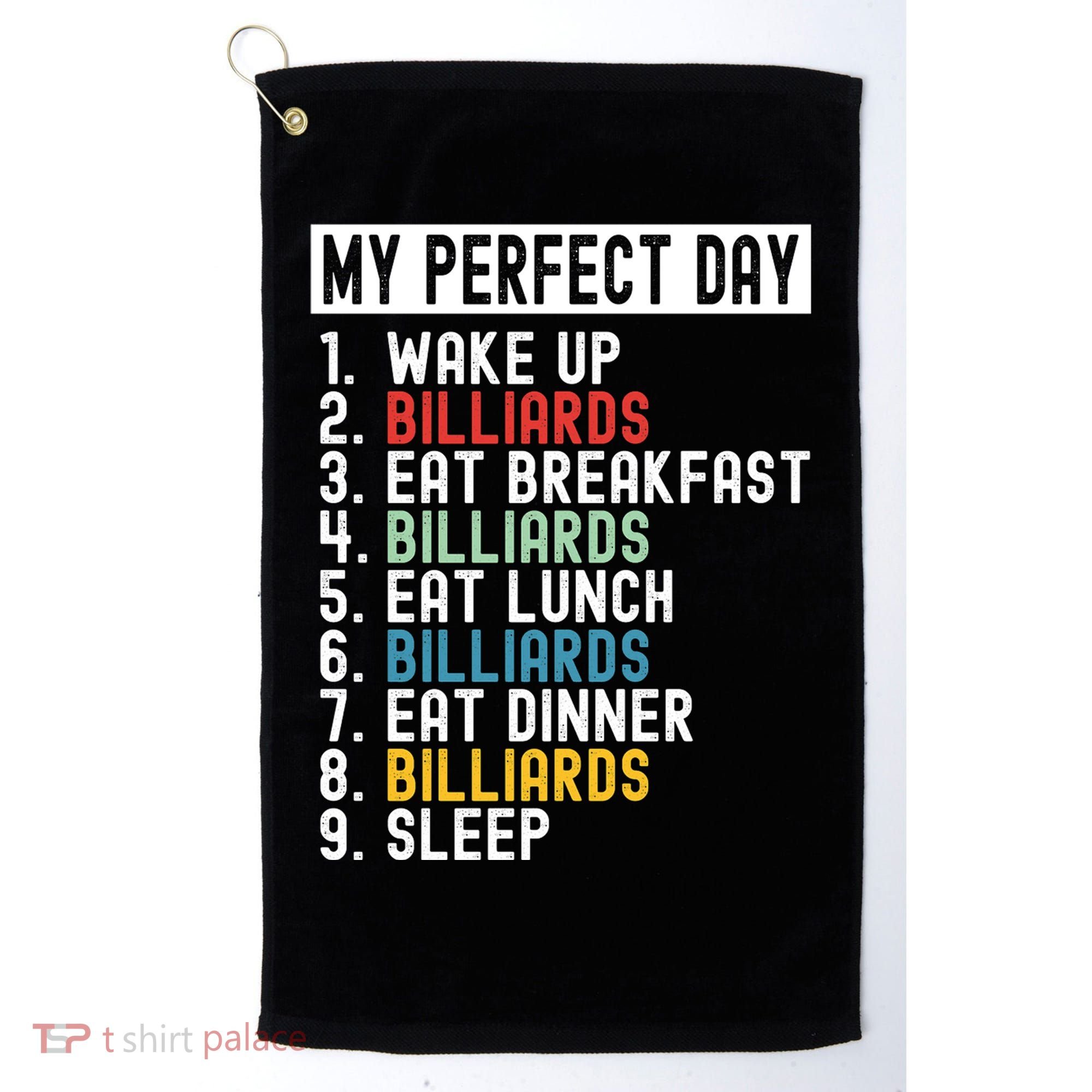 Billiards My Perfect Day Billiards Dad Gift For Father’s Day Golf Towel