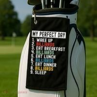 Billiards My Perfect Day Billiards Dad Gift For Father’s Day Golf Towel thumb 2