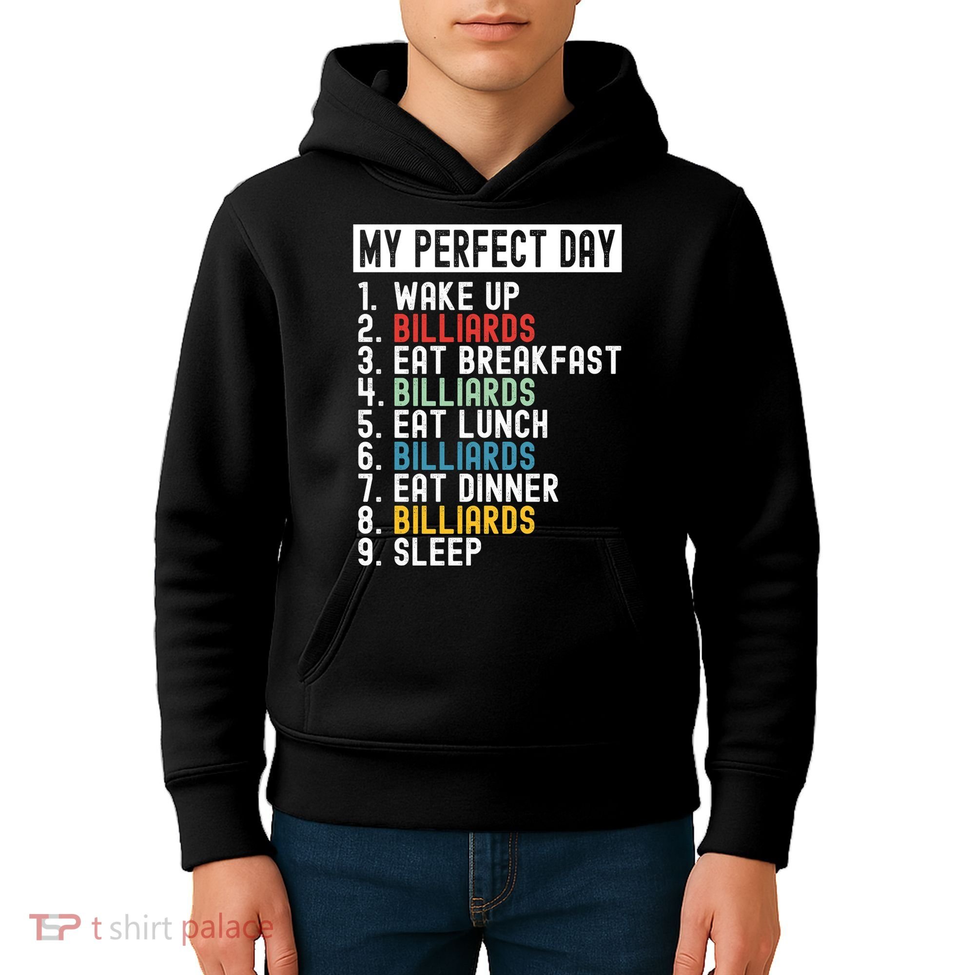 Billiards My Perfect Day Billiards Dad Gift For Father’s Day Kids Hoodie