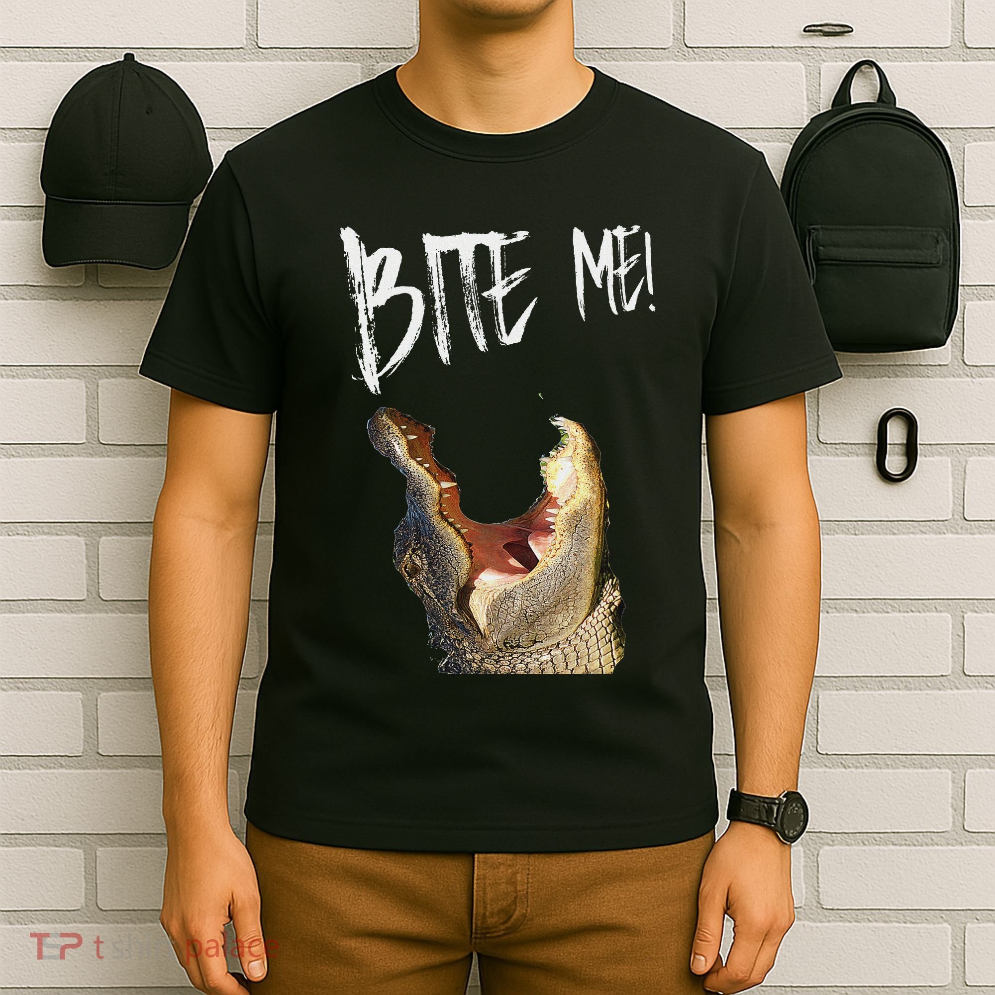 Bite Me! Printed Alligator Vintage T-Shirt