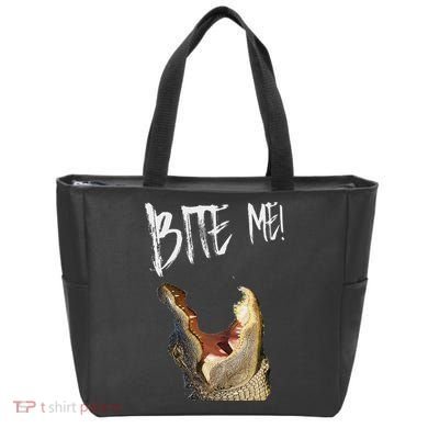 Bite Me! Printed Alligator Vintage Tote Bag